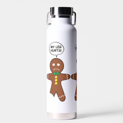 Funny Gingerbread Everything is Fine Holiday Water Bottle