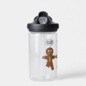 Funny Gingerbread Everything is Fine Holiday Water Water Bottle (Front)