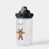 Funny Gingerbread Everything is Fine Holiday Water Water Bottle (Back)