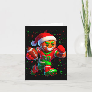 Funny Gingerbread Football Snowflake Christmas Xma Card