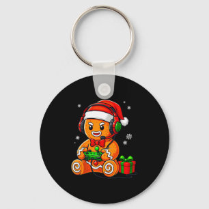 Funny Gingerbread Gaming Pjs Pajamas Christmas Xma Keychain