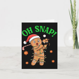 Funny Gingerbread Golf Christmas Cookie Oh Snap Sa Card