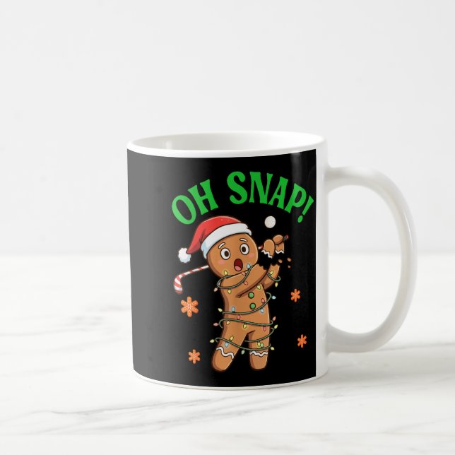 Funny Gingerbread Golf Christmas Cookie Oh Snap Sa Coffee Mug (Right)