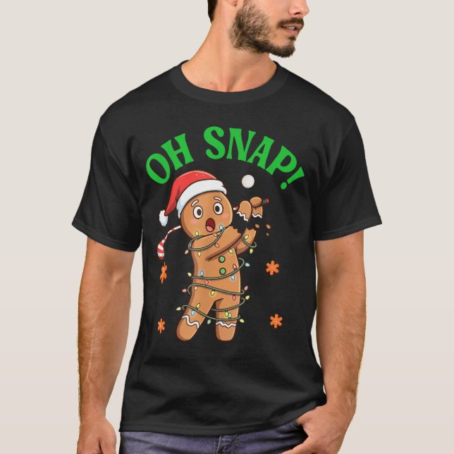 Funny Gingerbread Golf Christmas Cookie Oh Snap Sa T-Shirt (Front)