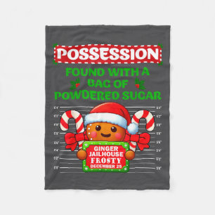 Funny Gingerbread Inmate Christmas Matching Family Fleece Blanket