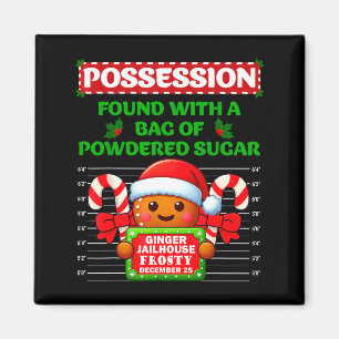 Funny Gingerbread Inmate Christmas Matching Family Magnet