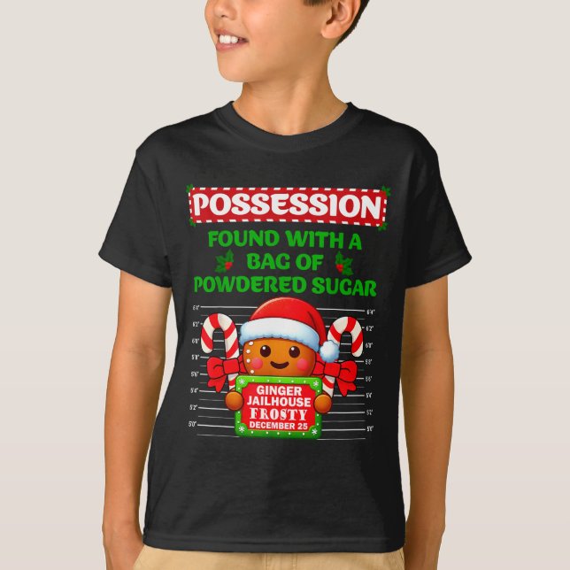 Funny Gingerbread Inmate Christmas Matching Family T-Shirt (Front)