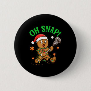 Funny Gingerbread Lacrosse Christmas Cookie Oh Sna Button