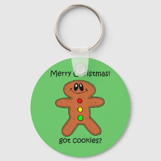 Funny gingerbread man Christmas Keychain