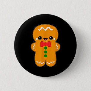 Funny Gingerbread Man Christmas Men Women Adult Yo Button