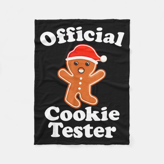 Funny Gingerbread Man Cookie Tester Christmas  Fleece Blanket (Front)