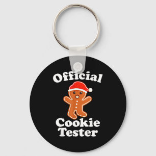 Funny Gingerbread Man Cookie Tester Christmas Keychain