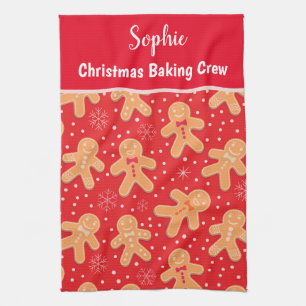 Funny Gingerbread man cookies custom Baking Crew Kitchen Towel