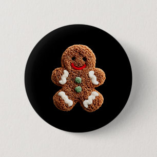Funny Gingerbread Man Crochet Christmas Xmas Pajam Button