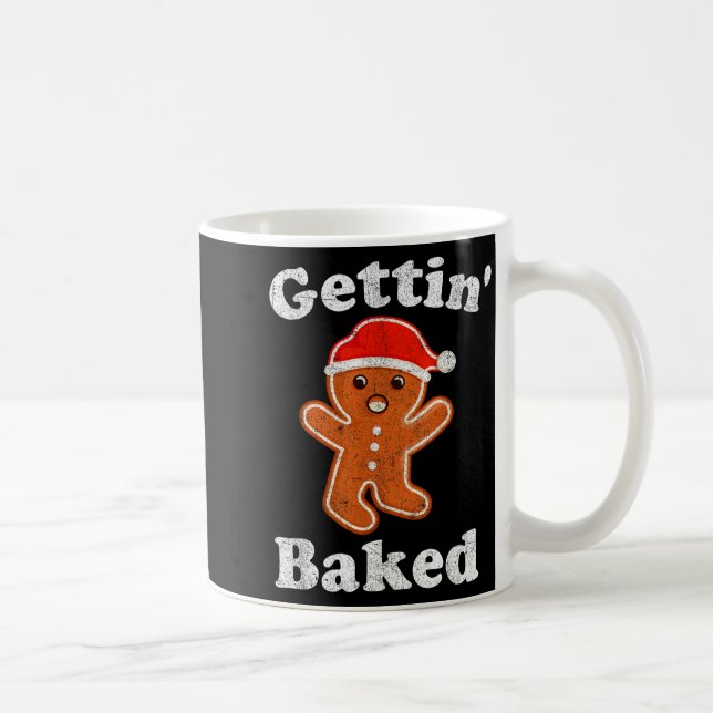 Funny Gingerbread Man Gettin Baked Cookie Baking C Coffee Mug (Right)