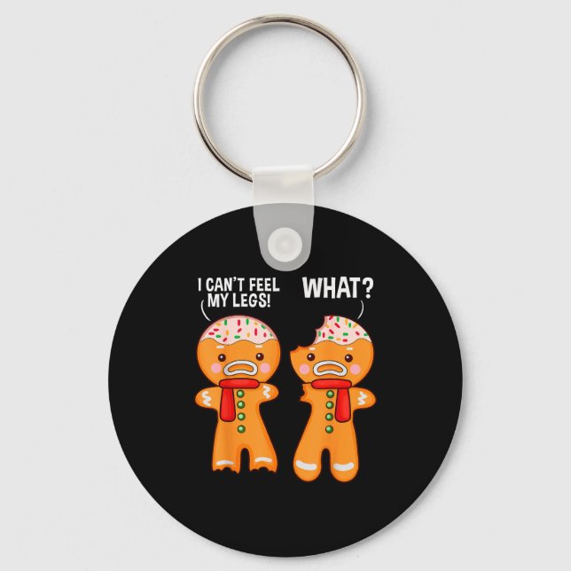 Funny Gingerbread Man Ginger Bread Men Christmas X Keychain (Front)