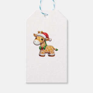 Funny Gingerbread Man Giraffe Christmas Womens Men Gift Tags