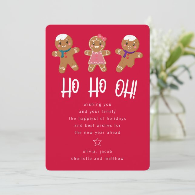 Funny Gingerbread Man   Holiday Card (Standing Front)