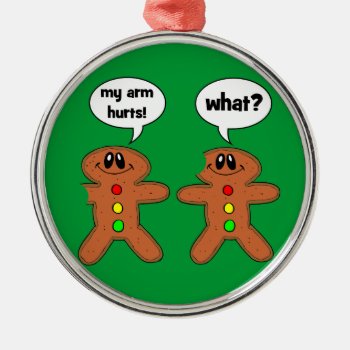 Funny Gingerbread Man Metal Ornament by holidaysboutique at Zazzle