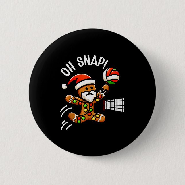 Funny Gingerbread Man Pajamas &amp; Pjs Xmas Holid Button (Front)