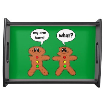 Funny Gingerbread Man Serving Tray by holidaysboutique at Zazzle