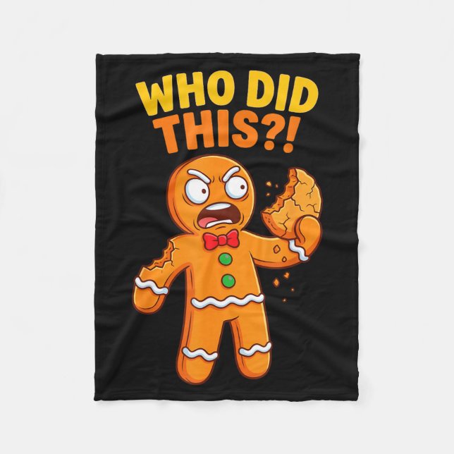 Funny Gingerbread Man Who Did This Pun Cookies Wom Fleece Blanket (Front)