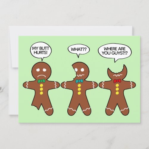 Funny Gingerbread Men Cookies Custom Text Holiday Card