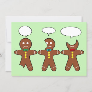 Funny Gingerbread Men Cookies Enter Your Text Holiday Card