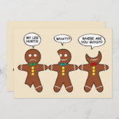 Funny Gingerbread Men Cookies Holiday Card (Front/Back)