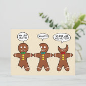 Funny Gingerbread Men Cookies Holiday Card (Standing Front)