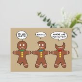 Funny Gingerbread Men Cookies Holiday Humor Card (Standing Front)