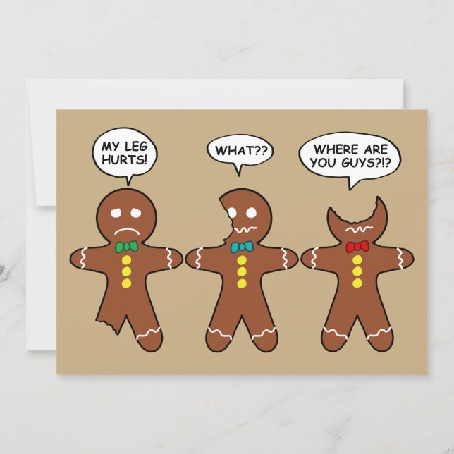 Funny Gingerbread Men Cookies Holiday Humor Card (Front)