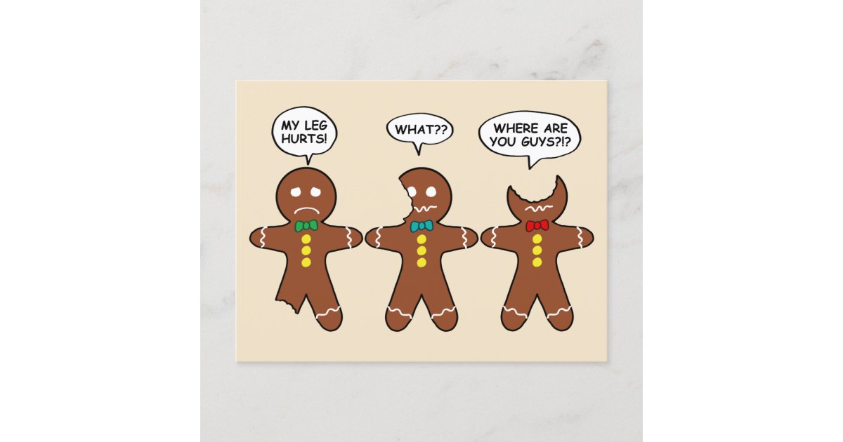 Funny Gingerbread Men Cookies Holiday Postcard Zazzle