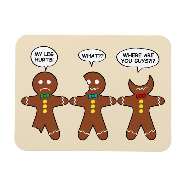 Funny Gingerbread Men Cookies Magnet (Horizontal)