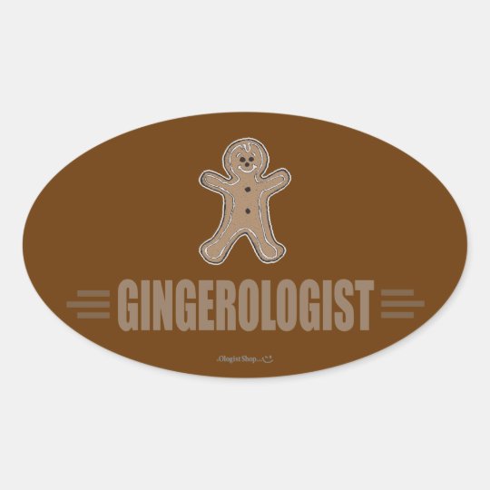 Funny Gingerbread Oval Sticker