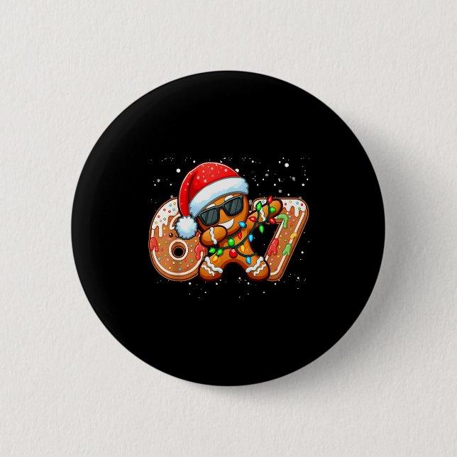 Funny Gingerbread Six Seven 67 Ice Cream Drip Chri Button (Front)