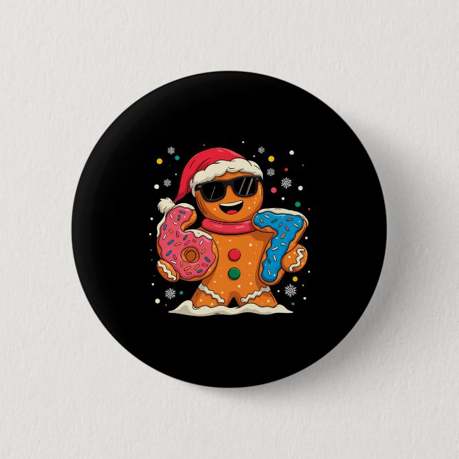 Funny Gingerbread Six Seven 67 Ice Cream Drip Chri Button (Front)