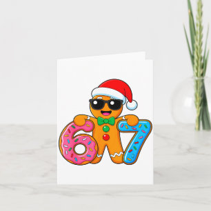 Funny Gingerbread Six Seven 67 Ice Cream Drip Chri Card