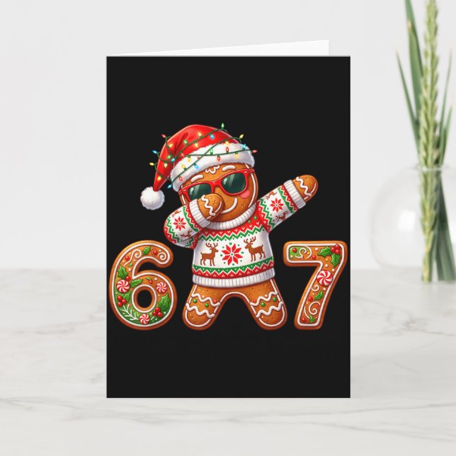 Funny Gingerbread Six Seven 67 Ice Cream Drip Chri Card (Front)