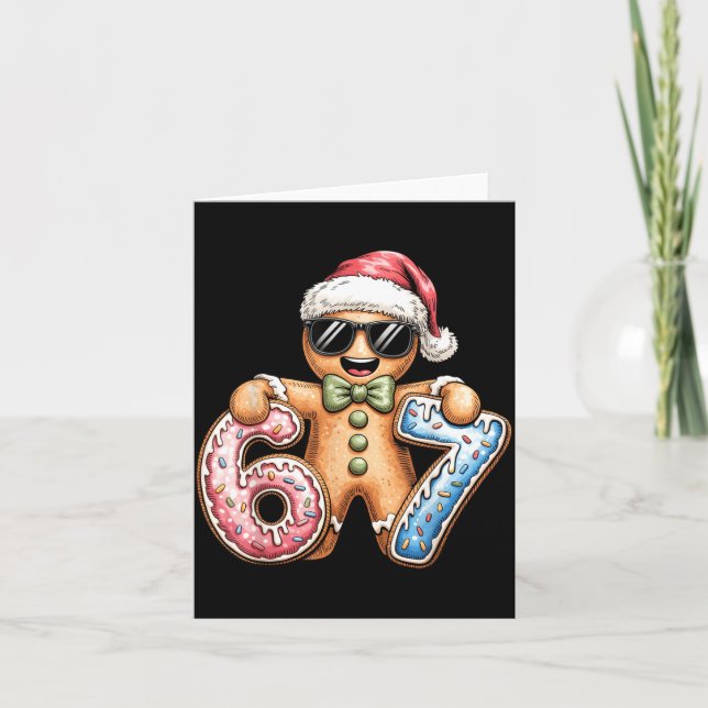 Funny Gingerbread Six Seven 67 Ice Cream Drip Chri Card (Front)