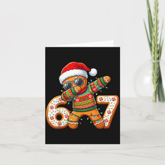 Funny Gingerbread Six Seven 67 Ice Cream Drip Chri Card (Front)