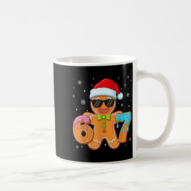 Funny Gingerbread Six Seven 67 Ice Cream Drip Chri Coffee Mug (Right)