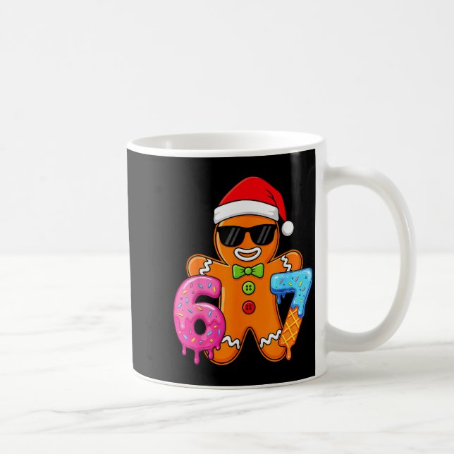 Funny Gingerbread Six Seven 67 Ice Cream Drip Chri Coffee Mug (Right)