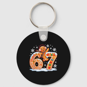 Funny Gingerbread Six Seven 67 Ice Cream Drip Chri Keychain