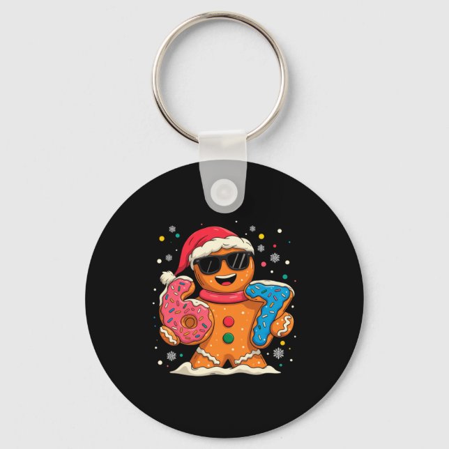 Funny Gingerbread Six Seven 67 Ice Cream Drip Chri Keychain (Front)