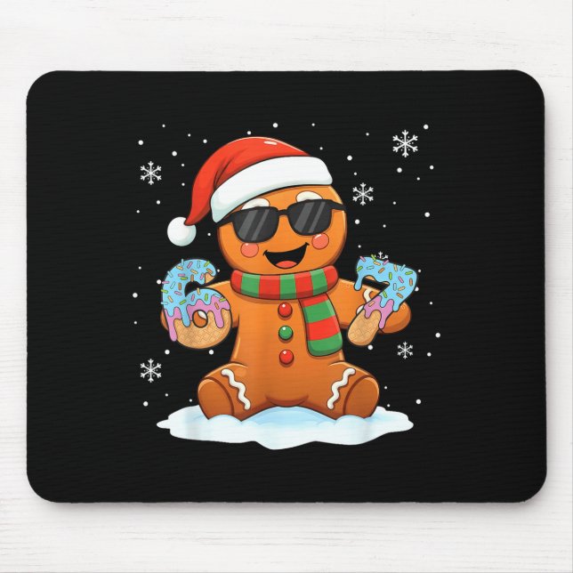 Funny Gingerbread Six Seven 67 Ice Cream Drip Chri Mouse Pad (Front)