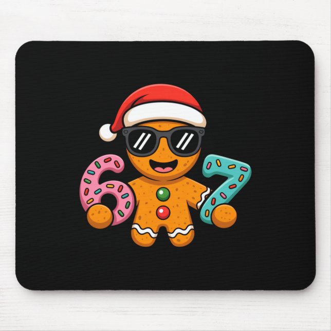 Funny Gingerbread Six Seven 67 Ice Cream Drip Chri Mouse Pad (Front)