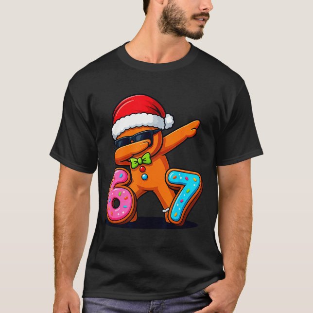 Funny Gingerbread Six Seven 67 Ice Cream Drip Chri T-Shirt (Front)