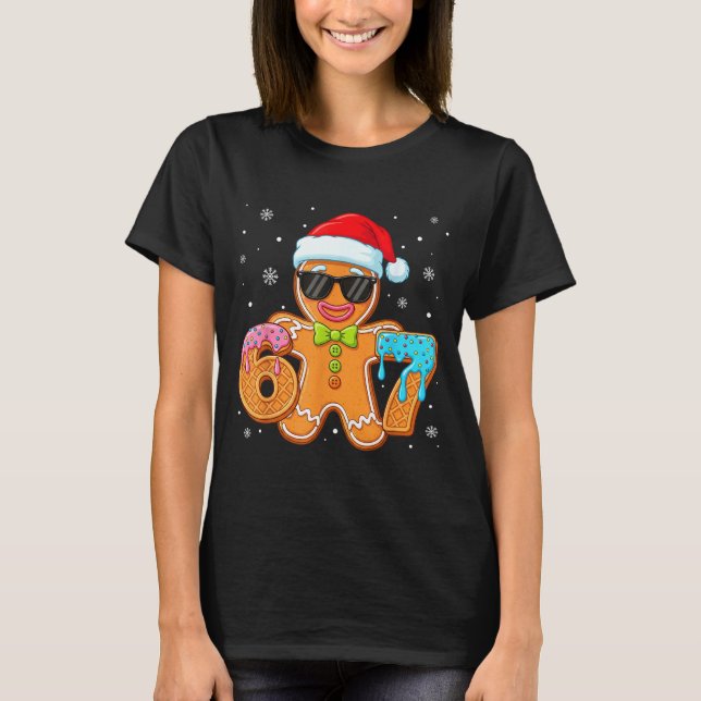 Funny Gingerbread Six Seven 67 Ice Cream Drip Chri T-Shirt (Front)