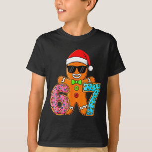 Funny Gingerbread Six Seven 67 Ice Cream Drip Chri T-Shirt